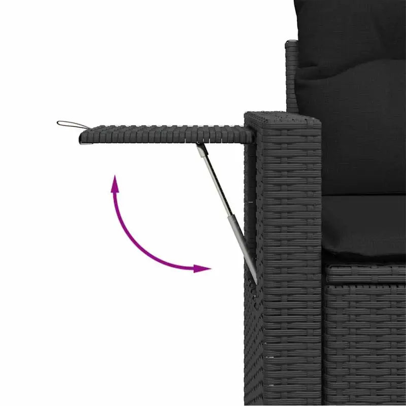 Zwarte loungeset van gepoedercoat staal voor tuin en terras - Tuinsets