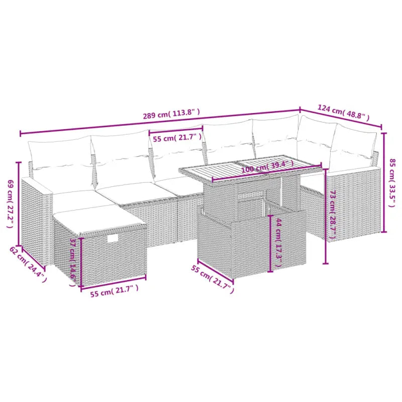 Zwarte loungeset van gepoedercoat staal voor tuin en terras - Tuinsets