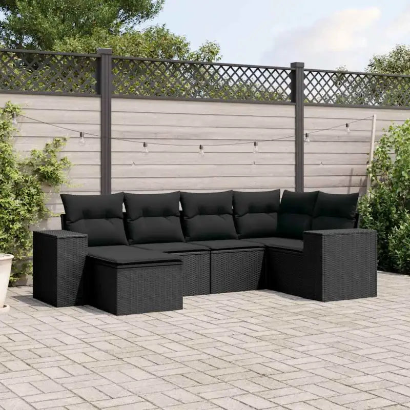 Zwarte loungeset van gepoedercoat staal voor tuin en terras - Tuinsets