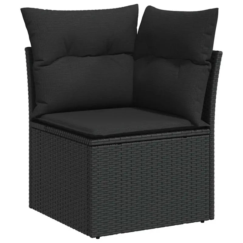 Zwarte loungeset van gepoedercoat staal voor tuin en terras - Tuinsets