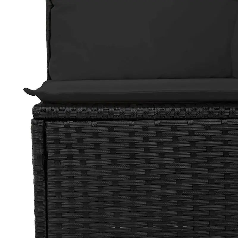 Zwarte loungeset van gepoedercoat staal voor tuin en terras - Tuinsets