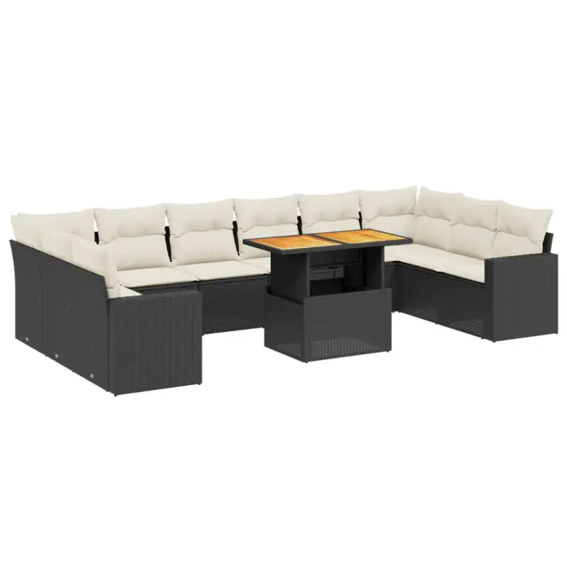 Zwarte loungeset van gepoedercoat staal voor tuin en terras - Tuinsets