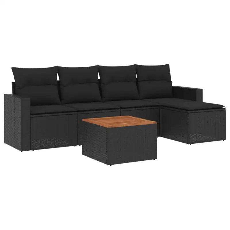 Zwarte loungeset van gepoedercoat staal voor tuin en terras - Tuinsets