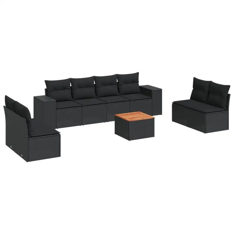 Zwarte Loungeset van gepoedercoat staal voor tuin en terras - Tuinsets