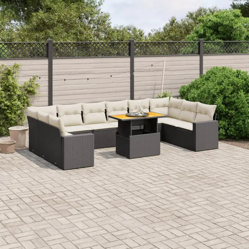 Zwarte loungeset van gepoedercoat staal voor tuin en terras - Tuinsets