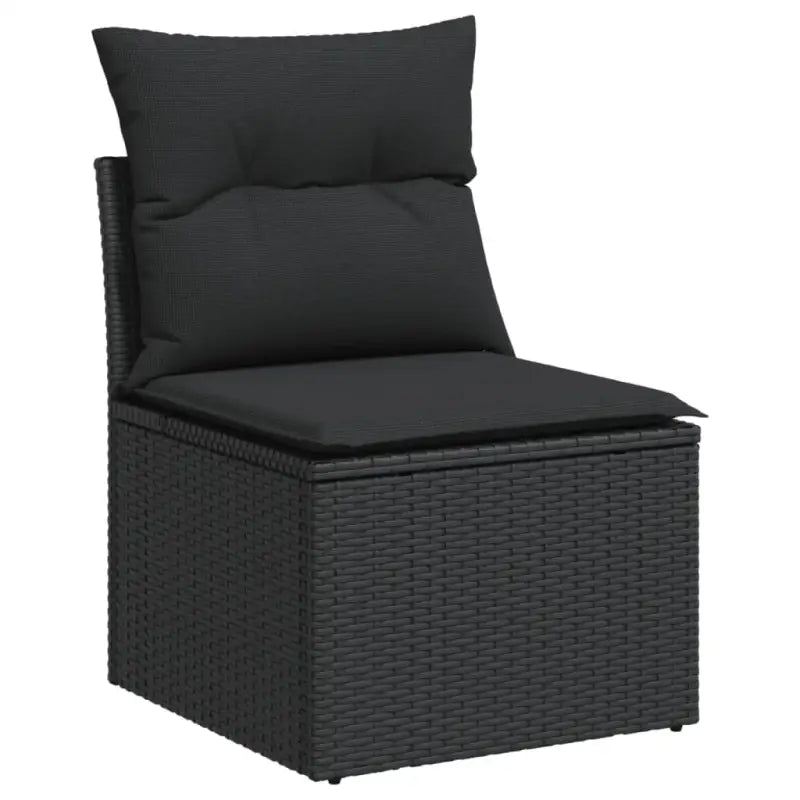 Zwarte loungeset van gepoedercoat staal voor tuin en terras - Tuinsets