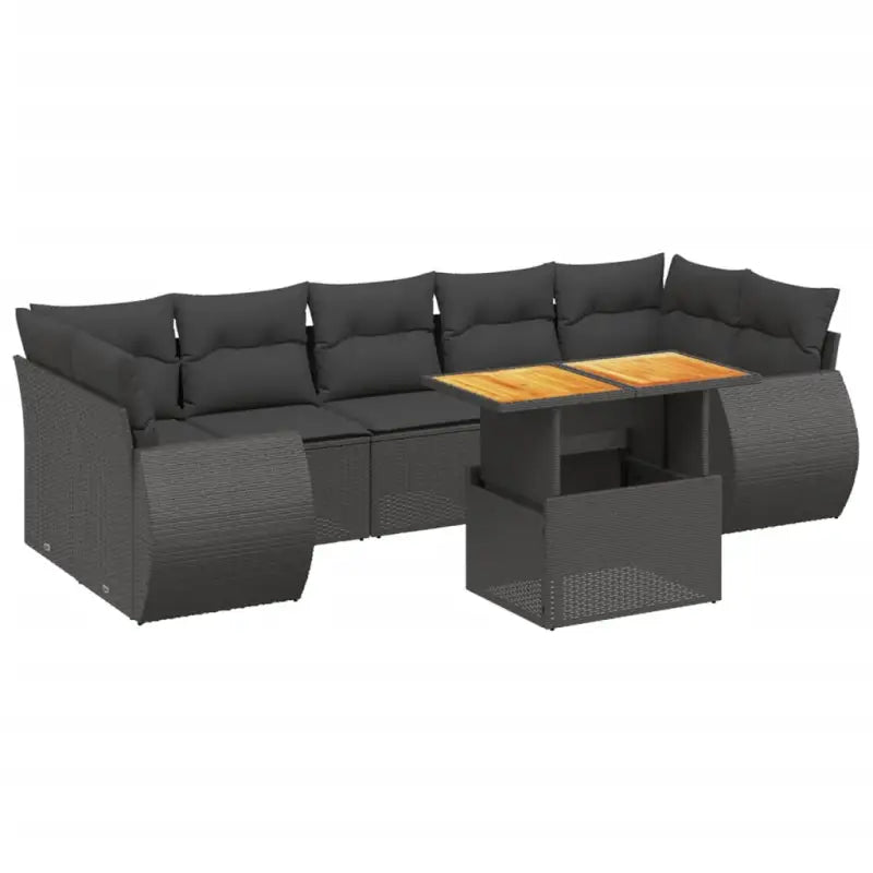 Zwarte loungeset van gepoedercoat staal voor tuin en terras - Tuinsets