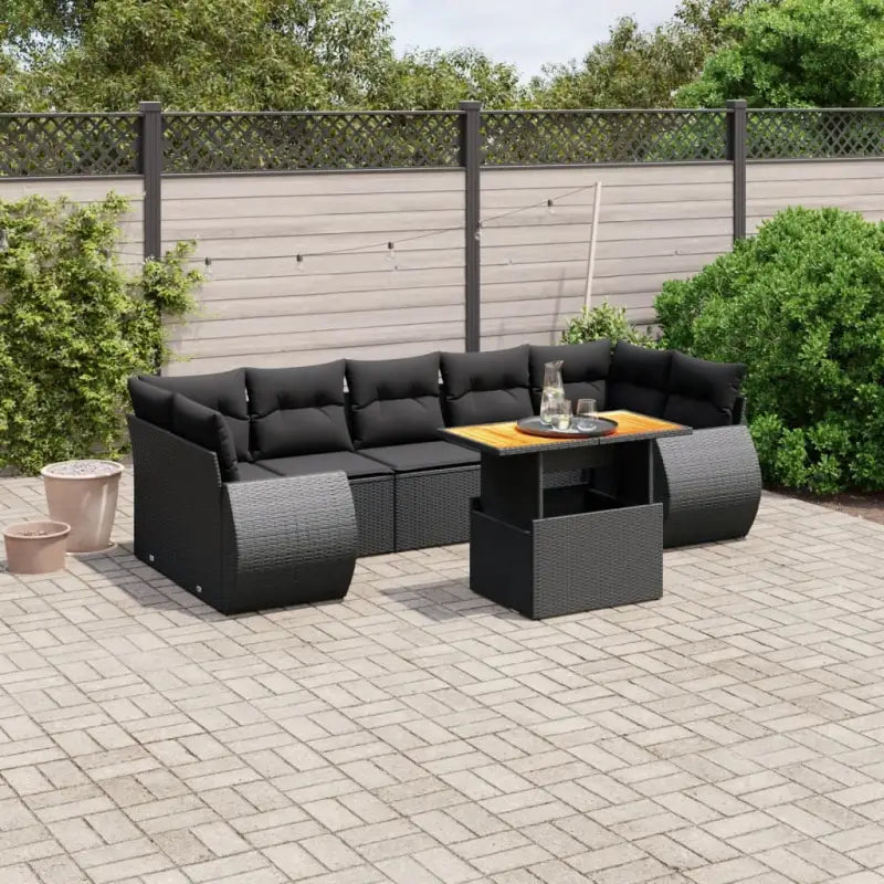 Zwarte loungeset van gepoedercoat staal voor tuin en terras - Zwart / zonder opbergruimte - Tuinsets