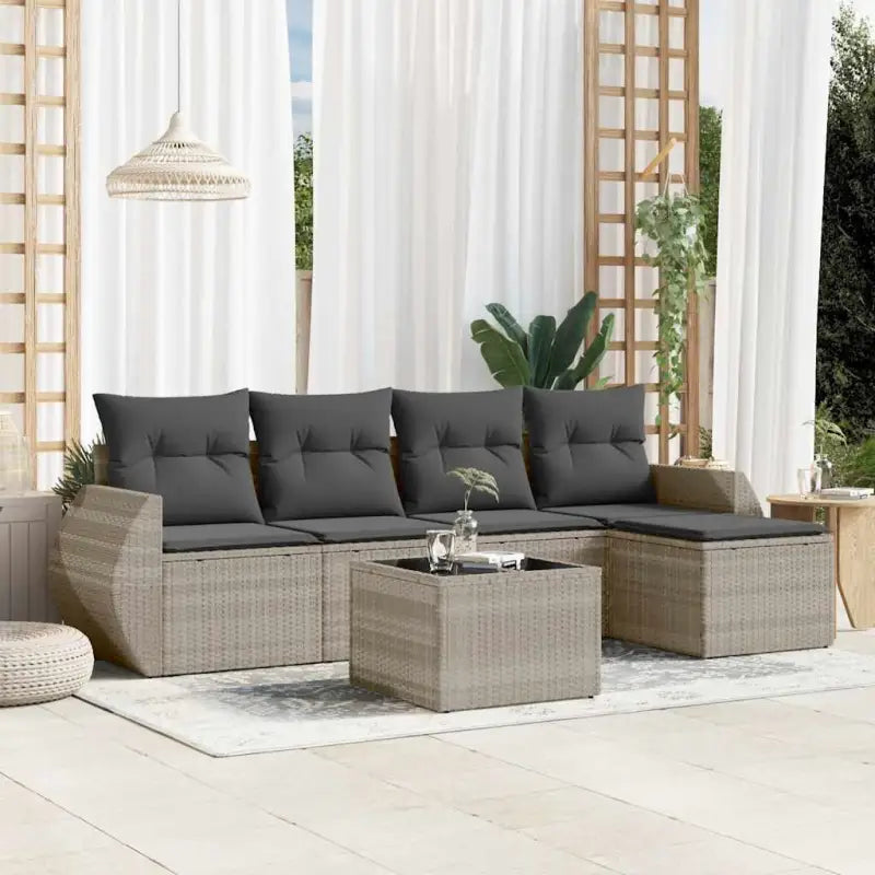 Zwarte loungeset van gepoedercoat staal voor tuin of terras - Lichtgrijs / Zonder tafel - Tuinsets