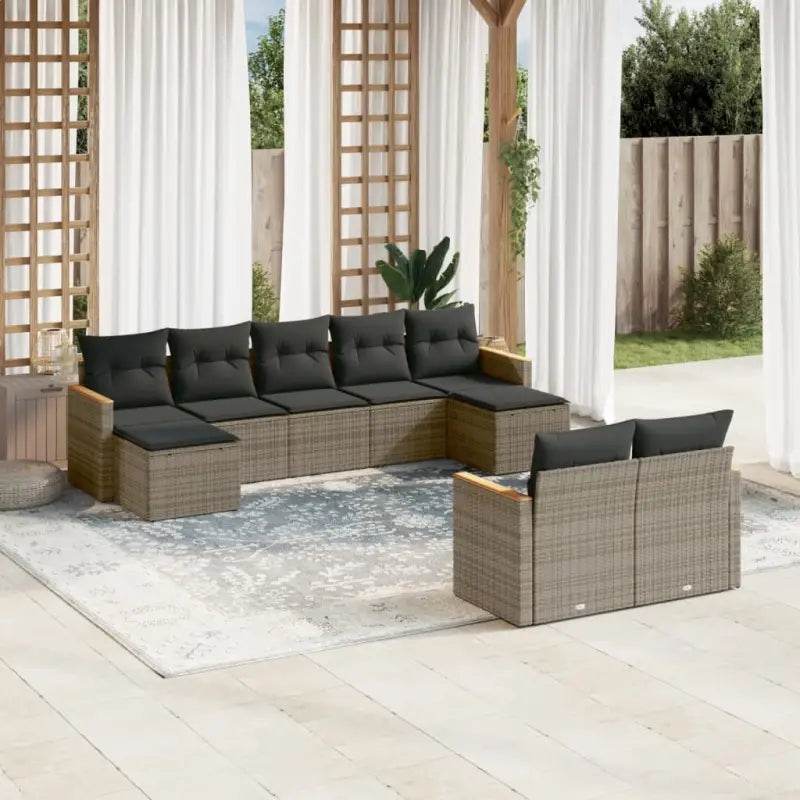 Zwarte loungeset van gepoedercoat staal voor tuin of terras - Grijs / Zonder tafel - Tuinsets