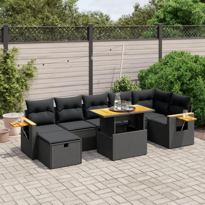 Zwarte loungeset van gepoedercoat staal voor tuin of terras - Tuinsets