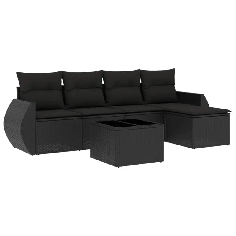 Zwarte loungeset van gepoedercoat staal voor tuin of terras - Tuinsets