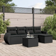 Zwarte loungeset van gepoedercoat staal voor tuin of terras - Tuinsets