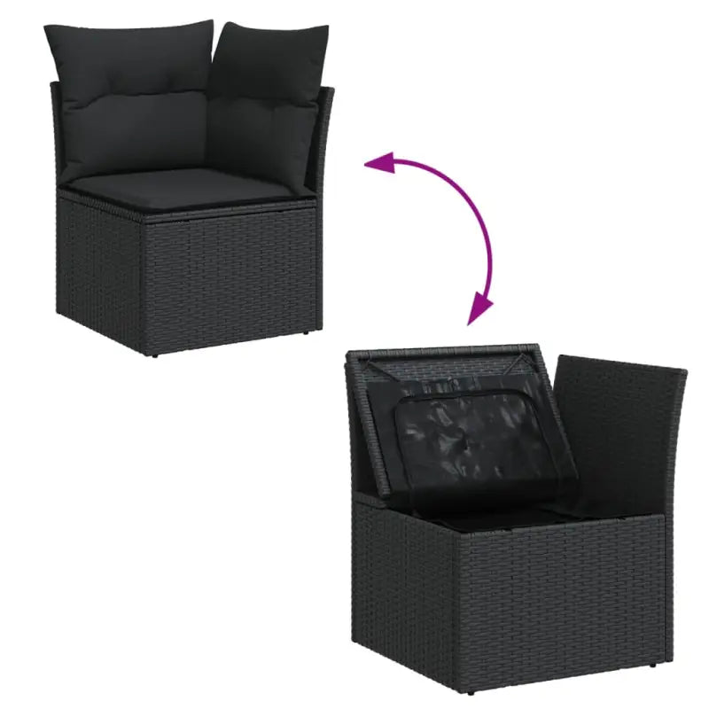 Zwarte loungestoel met waterdichte tas en gepoedercoat staal voor in de tuin - Tuinsets