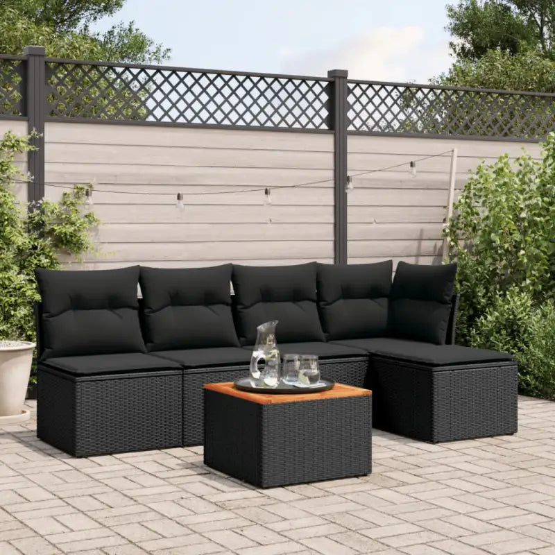 Zwarte tuin loungeset met gepoedercoat staal en waterdichte tas - Zwart - Tuinsets