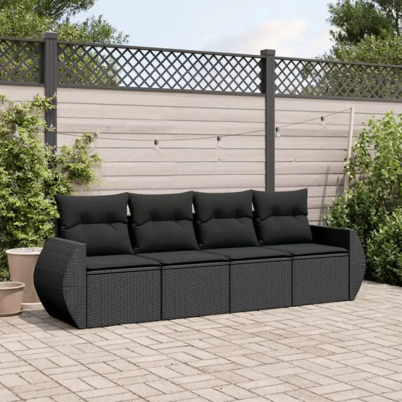 Zwarte tuin loungeset met waterdichte tas en gepoedercoat staal - Zwart / Zonder tafel - Tuinsets