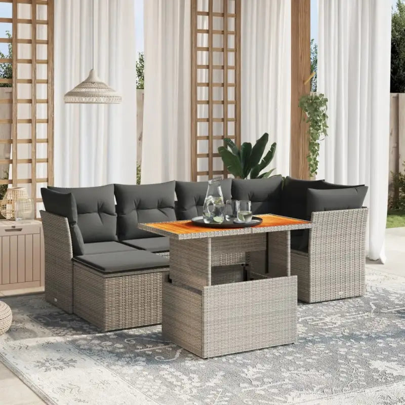 Zwarte tuin loungeset van gepoedercoat staal met stijlvolle afmetingen - Grijs / zonder opbergruimte - Tuinsets
