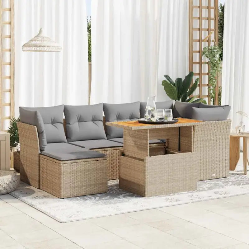 Zwarte tuin loungeset van gepoedercoat staal met stijlvolle afmetingen - Beige en grijs / met opbergruimte - Tuinsets