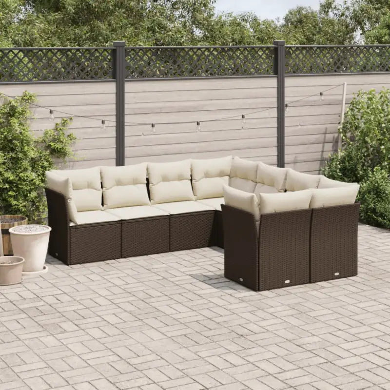 Zwarte tuinbank set met waterdichte tas en gepoedercoat staal maakt buiten ontspanning comfortabel - Bruin en crème