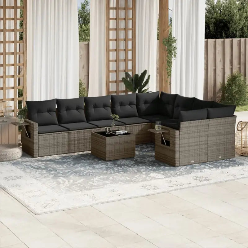 Zwarte tuinset met gepoedercoat staal afmetingen en waterdichte tas - grijs en donkergrijs / Met tafel - Tuinsets