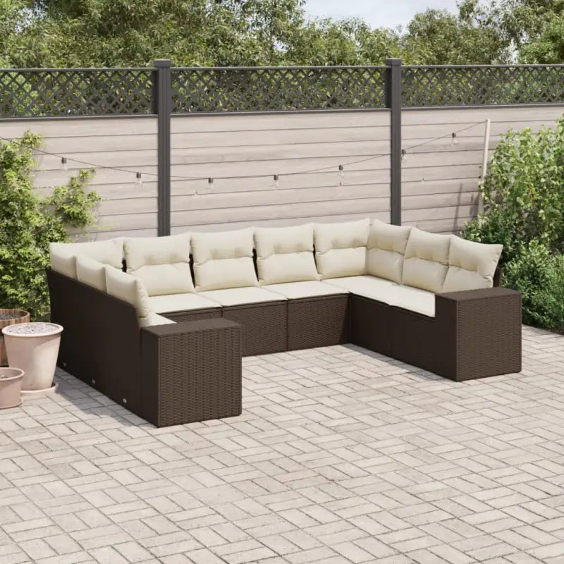 Zwarte tuinset met gepoedercoat staal en comfortabele afmetingen - Bruin en crème / Zonder tafel - Tuinsets