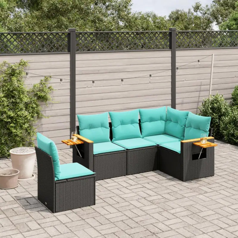 Zwarte tuinset met gepoedercoat staal en comfortabele afmetingen zitting - Tuinsets