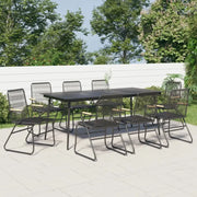 Zwarte tuinset met gepoedercoat staal en duurzaam PVC-rattan - Tuinsets