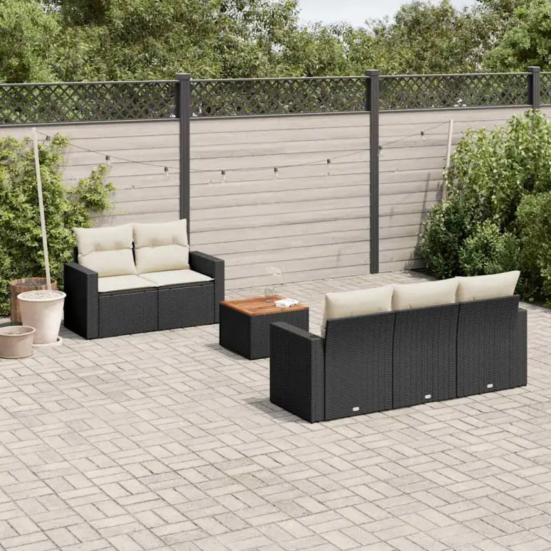 Zwarte tuinset met gepoedercoat staal en waterdichte tas voor buitengebruik - Zwart en crème - Tuinsets