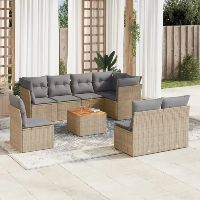 Zwarte tuinset met gepoedercoat staal en waterdichte tas voor buitenplezier - beige mix en lichtgrijs - Tuinsets