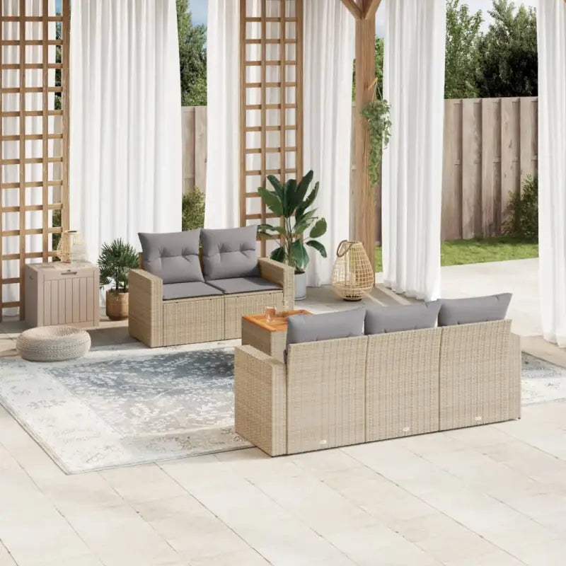 Zwarte tuinset met gepoedercoat staal en waterdichte tas voor buitengebruik - beige mix en lichtgrijs - Tuinsets