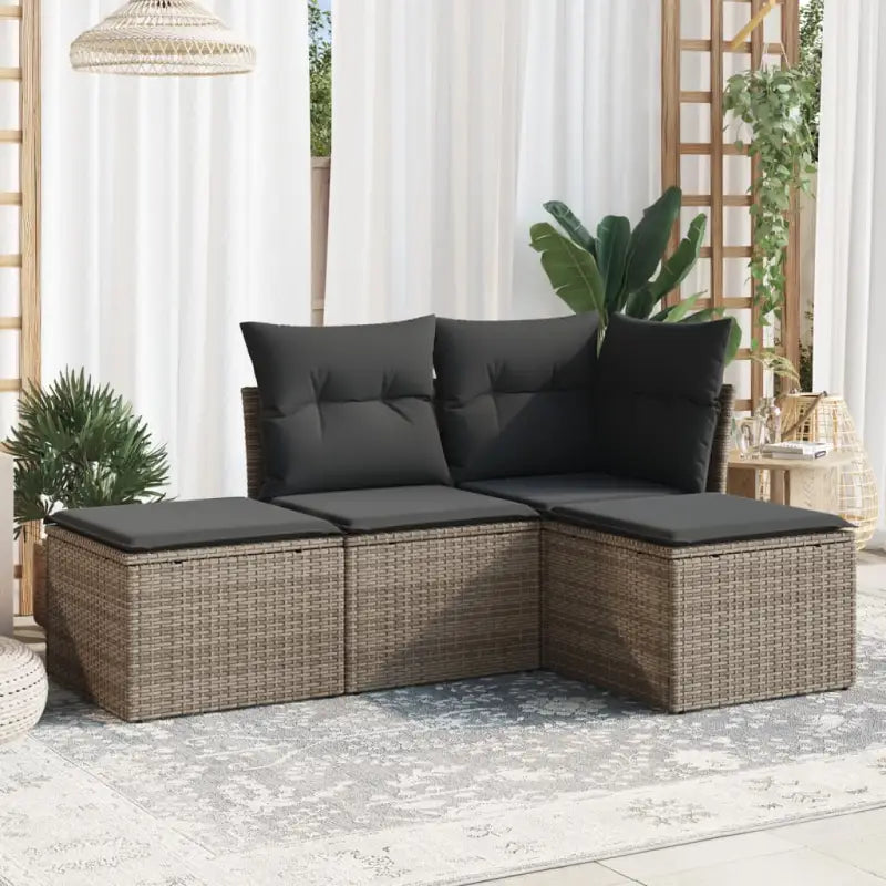 Zwarte tuinset met gepoedercoat staal en waterdichte tas afmetingen - Grijs / Zonder tafel - Tuinsets