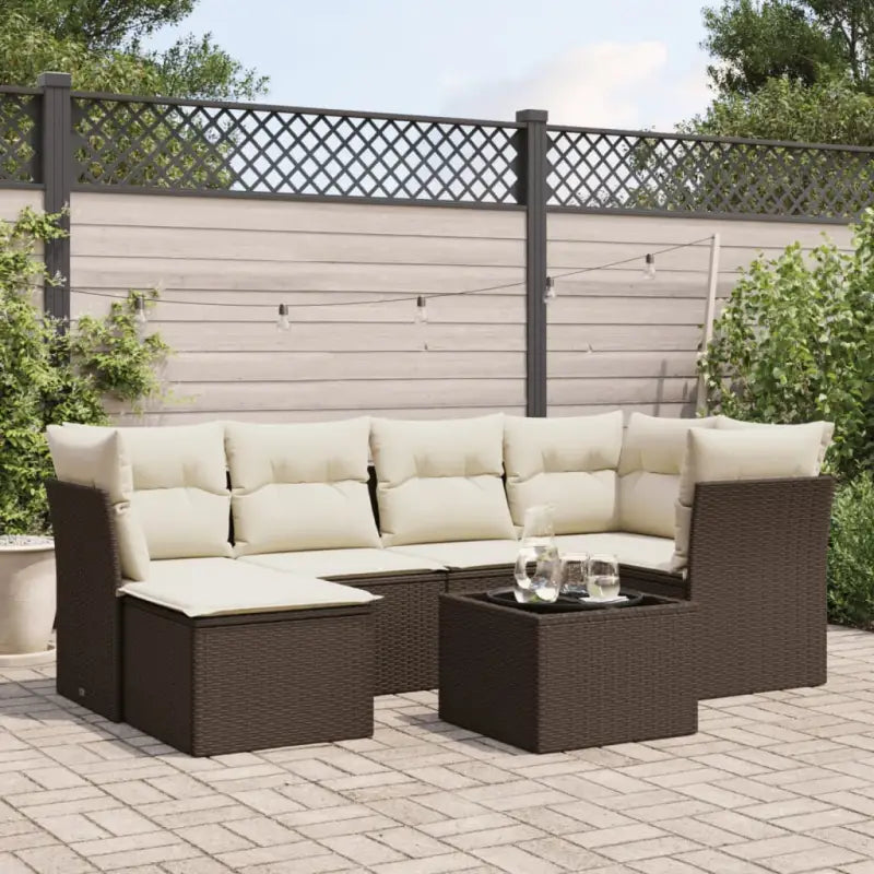 Zwarte tuinset met gepoedercoat staal en waterdichte tas - Bruin en crème / Met tafel - Tuinsets