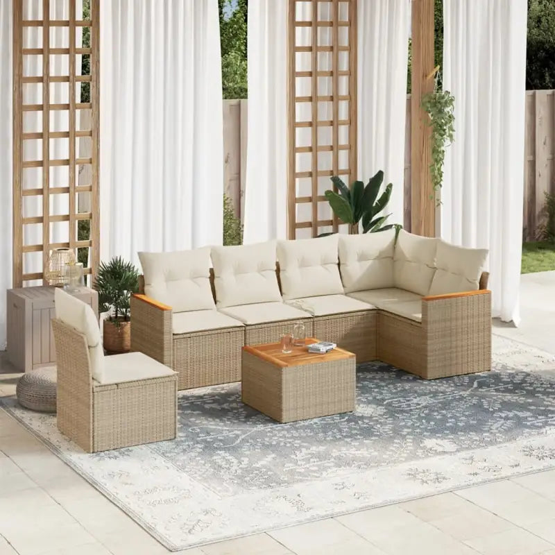 Zwarte tuinset met gepoedercoat staal en waterdichte tas voor buiten - beige en crèmekleurig / Met tafel - Tuinsets