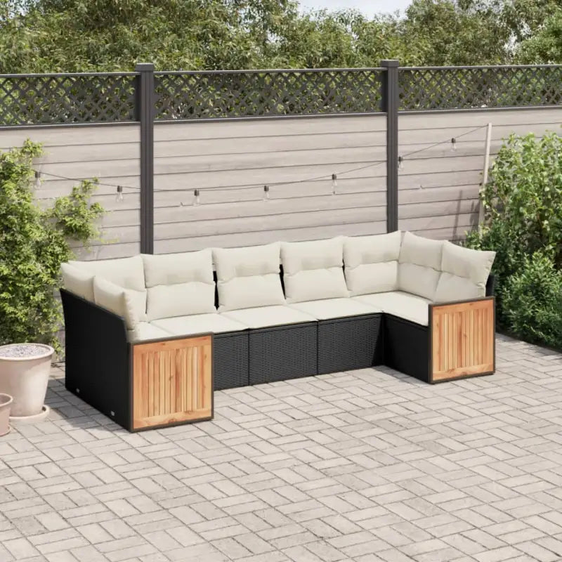 Zwarte tuinset met gepoedercoat staal en waterdichte tas - Zwart en crème - Tuinsets