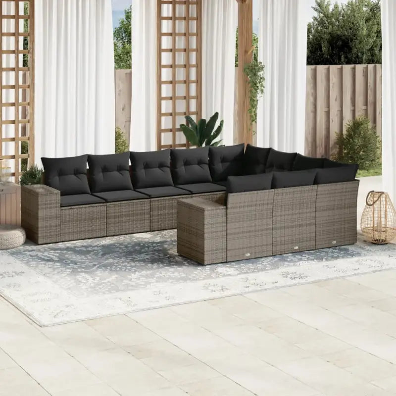 Zwarte tuinset met gepoedercoat staal voor comfortabel buiten genieten - Grijs / Met tafel - Tuinsets