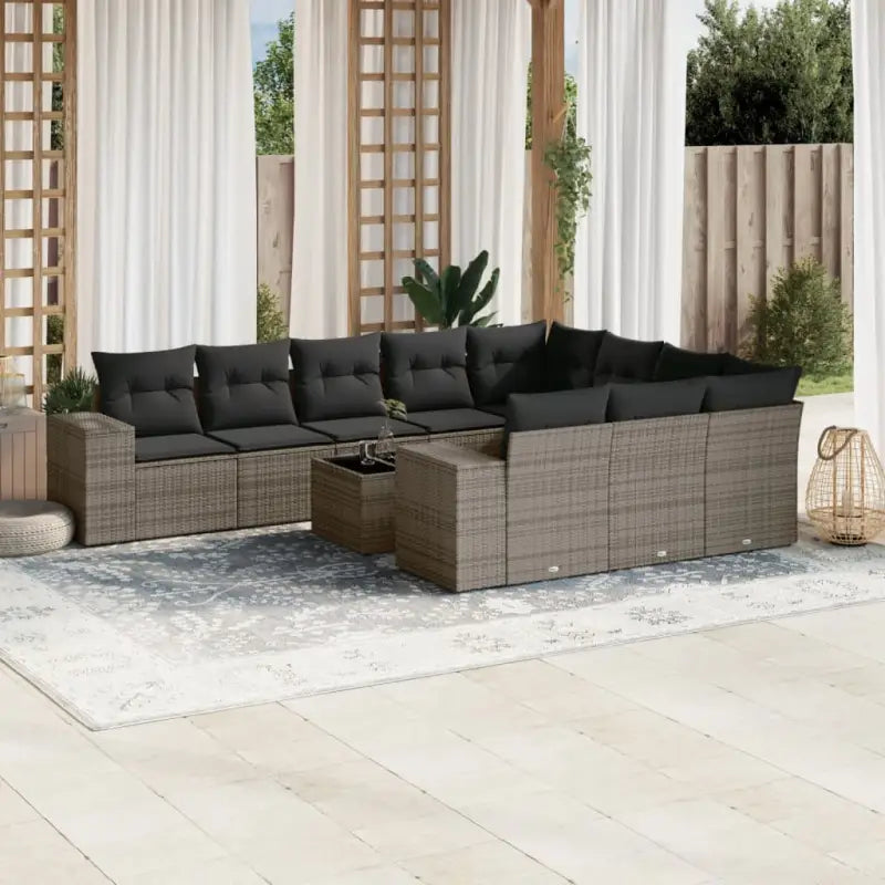 Zwarte tuinset met gepoedercoat staal voor comfortabel buiten genieten - Grijs / Zonder tafel - Tuinsets