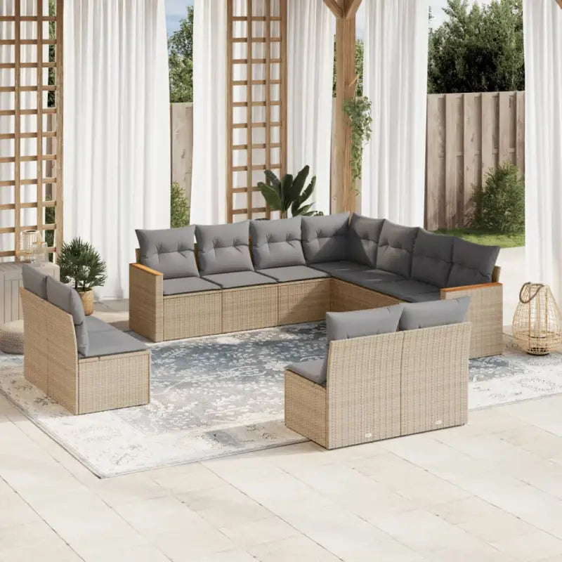 Zwarte tuinset met gepoedercoat staal voor comfortabel buiten zitten - Gemengd beige / Zonder tafel - Tuinsets