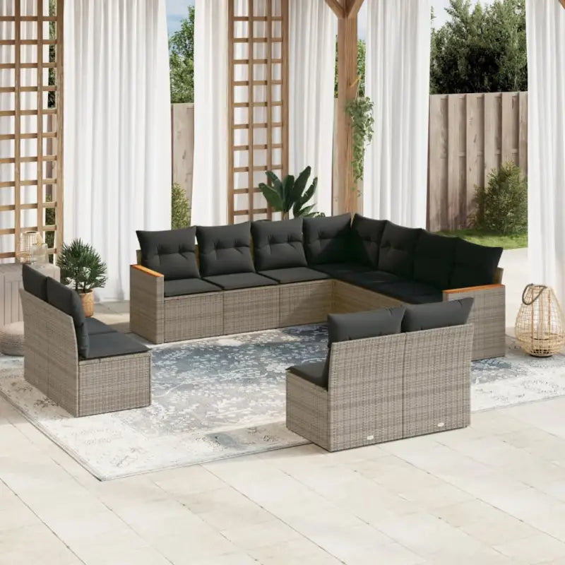 Zwarte tuinset met gepoedercoat staal voor comfortabel buiten zitten - Grijs / Zonder tafel - Tuinsets