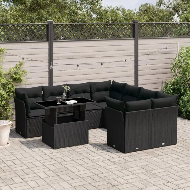 Zwarte tuinset met gepoedercoat staal voor comfortabele buitenruimte - Zwart / zonder opbergruimte - Tuinsets
