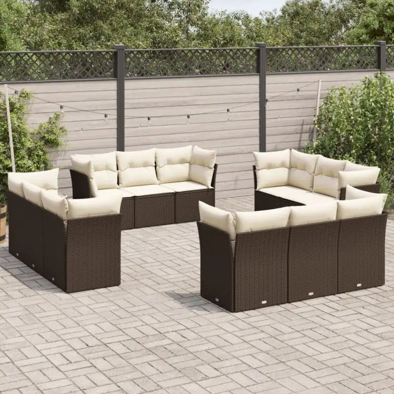 Zwarte tuinset met waterdichte tas en gepoedercoat staal comfortabel buiten - Bruin en crème / Zonder tafel - Tuinsets