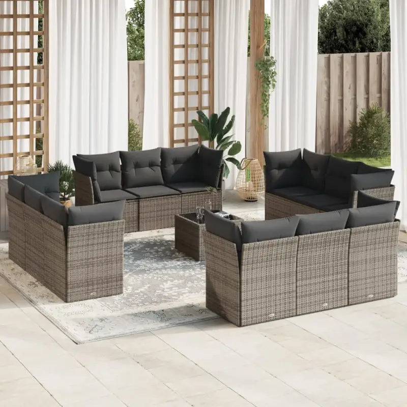 Zwarte tuinset met waterdichte tas en gepoedercoat staal comfortabel buiten - Grijs / Met tafel - Tuinsets