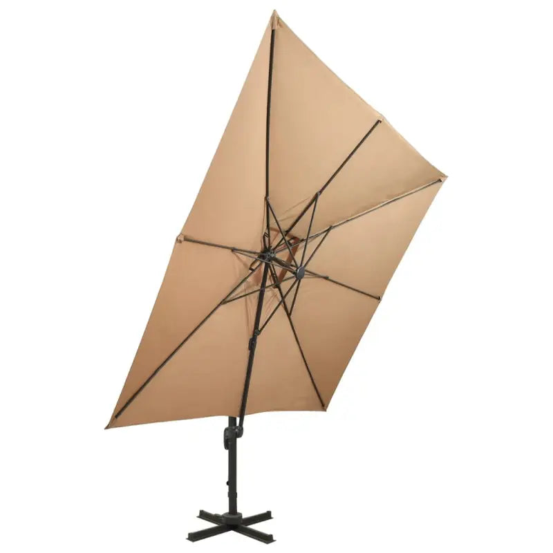 Zweefparasol met dubbel dak voor schaduw en bescherming bij zware regenval - Parasols en zonneschermen
