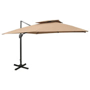 Zweefparasol met dubbel dak voor schaduw en bescherming bij zware regenval - Parasols en zonneschermen
