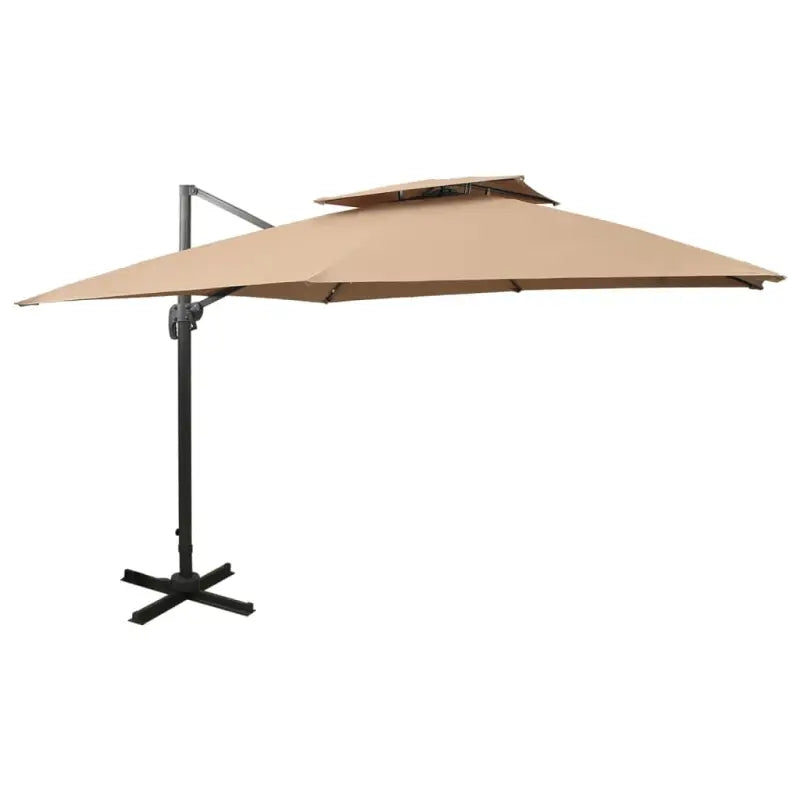 Zweefparasol met dubbel dak voor schaduw en bescherming bij zware regenval - Parasols en zonneschermen