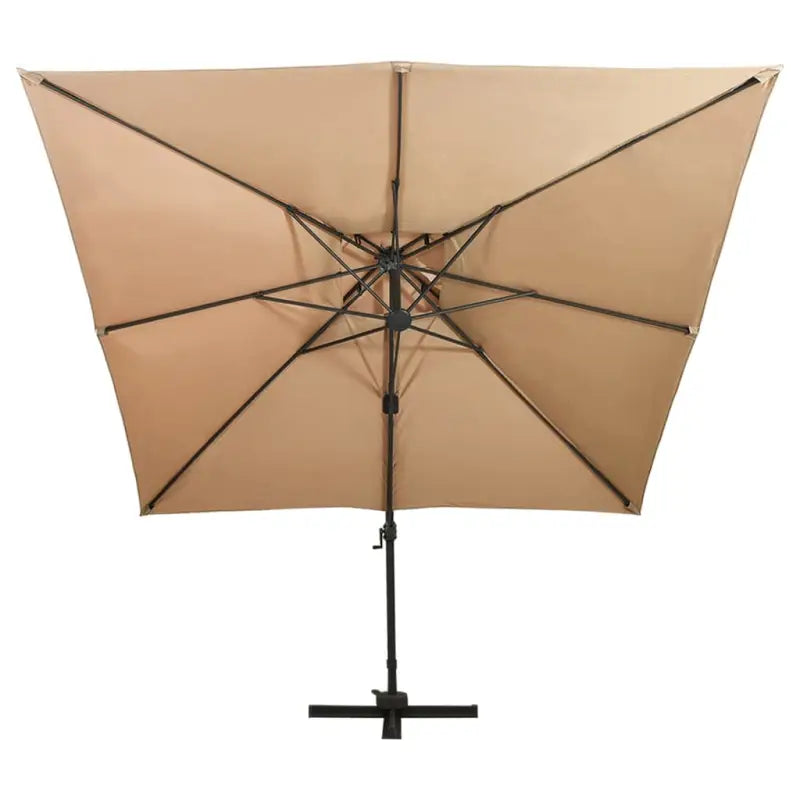 Zweefparasol met dubbel dak voor schaduw en bescherming bij zware regenval - Parasols en zonneschermen
