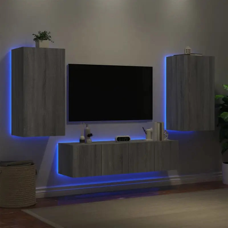Zwevend tv-meubel met RGB LED-verlichting in Grijs Sonoma - Grijs sonoma / 1 - Tv-meubels