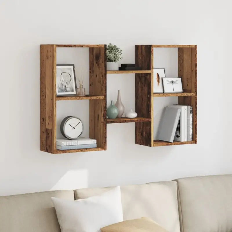 Zwevende schap van bewerkt hout voor maximale ruimtegebruik in huis - Oud hout / 1 - Wandplanken